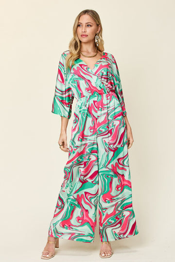 Sleeve Wide Leg Jumpsuit