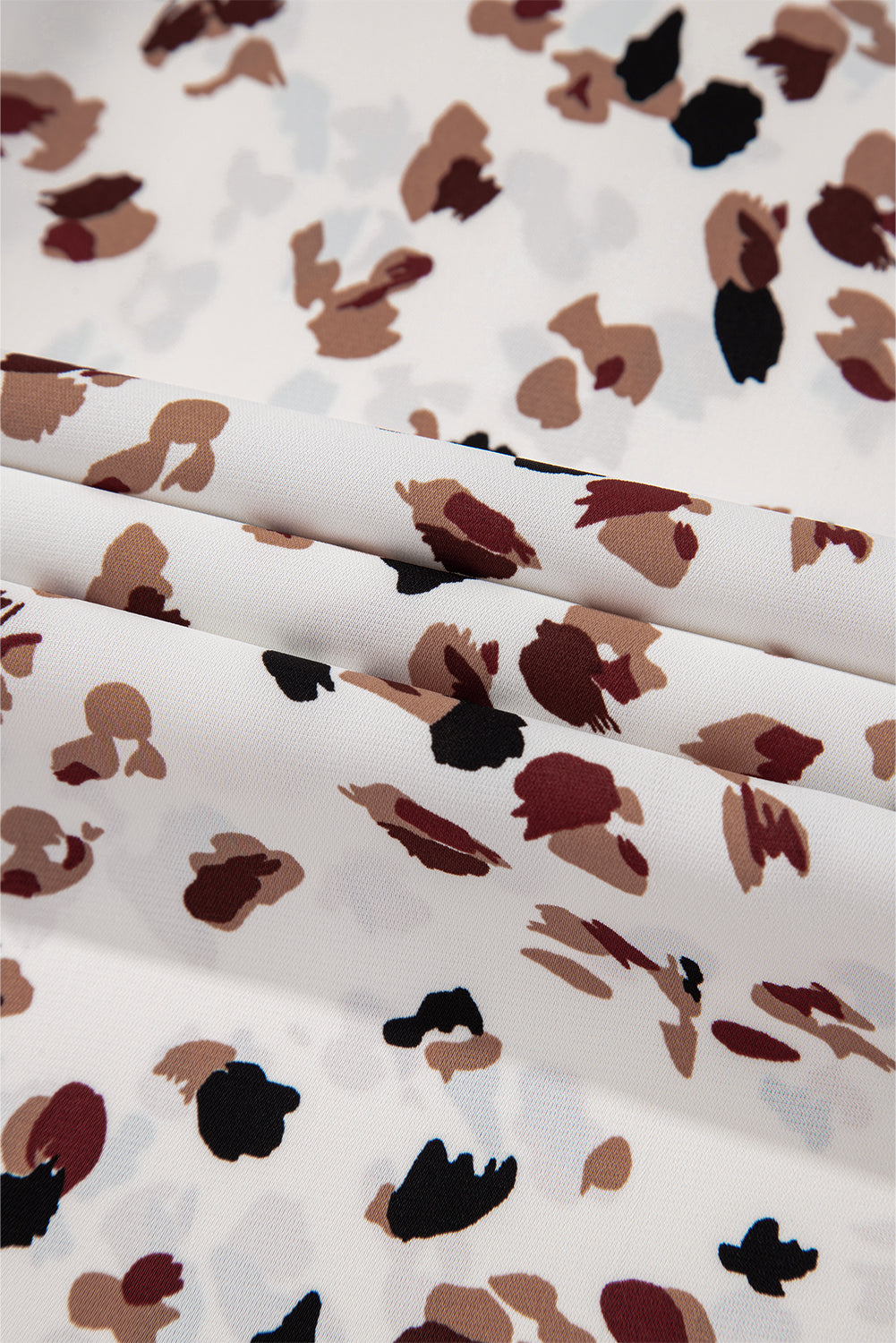 Printed Mock Neck Blouse with Balloon Sleeves