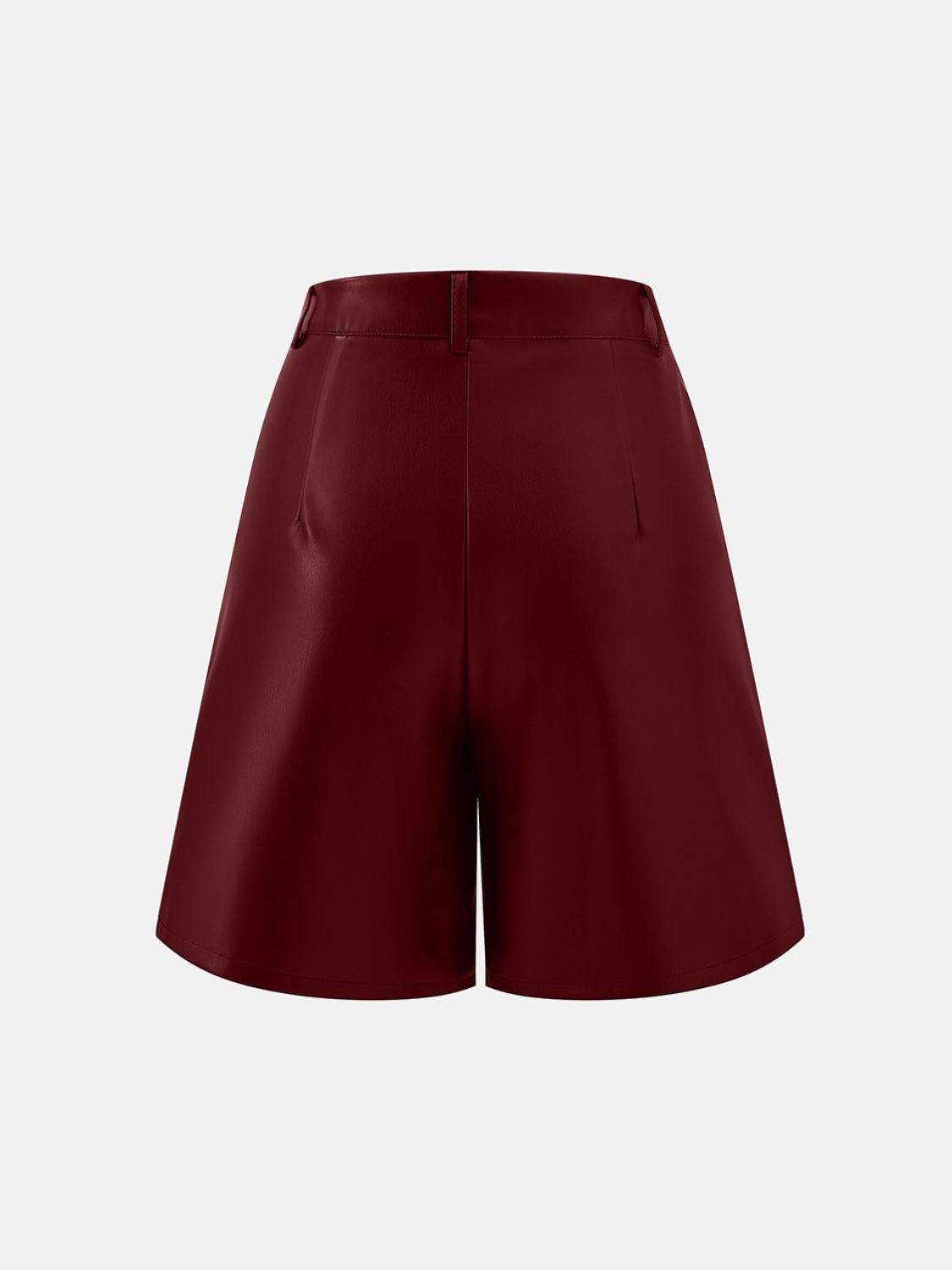 High-Rise Vegan Leather Shorts with Pockets