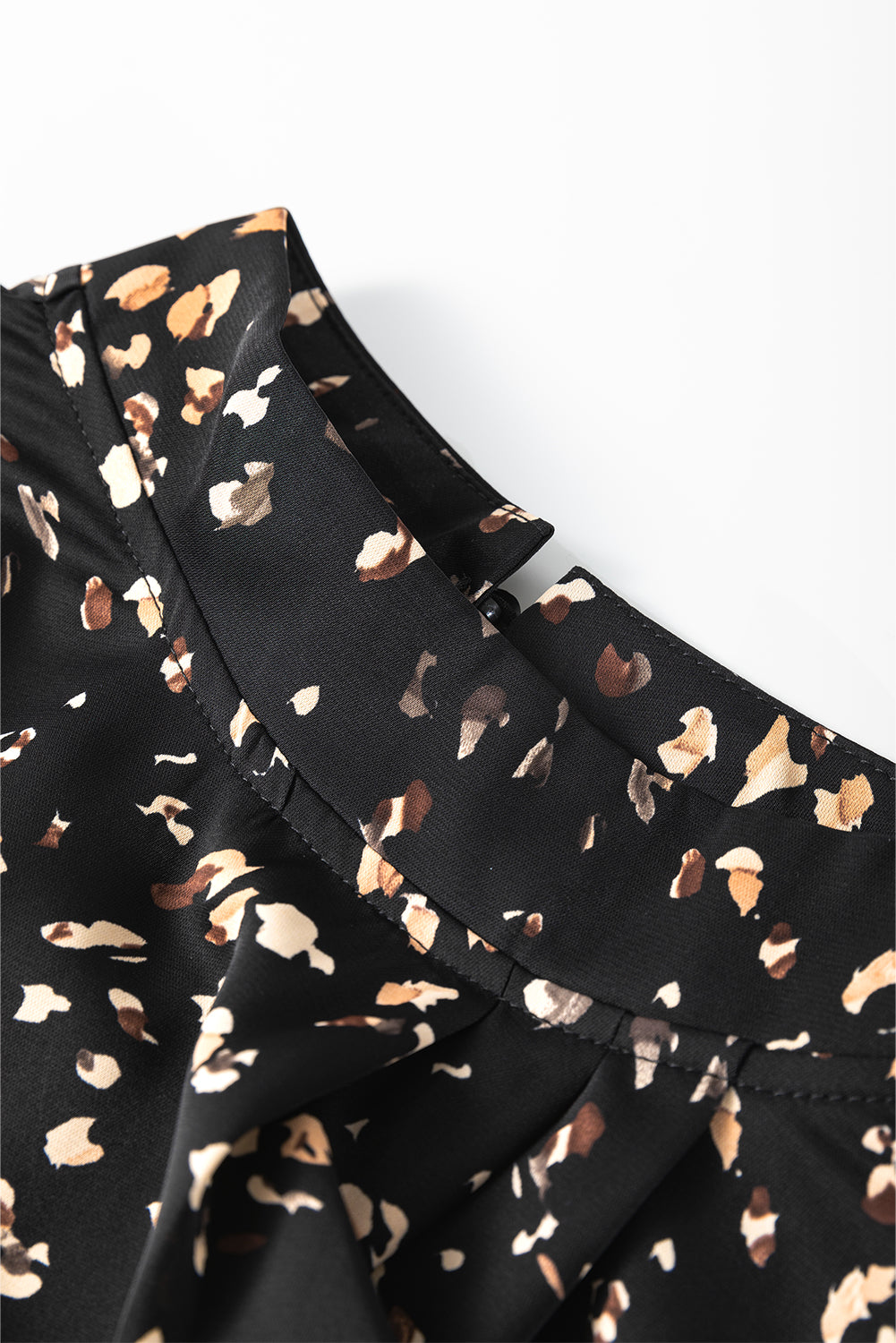 Printed Mock Neck Blouse with Balloon Sleeves