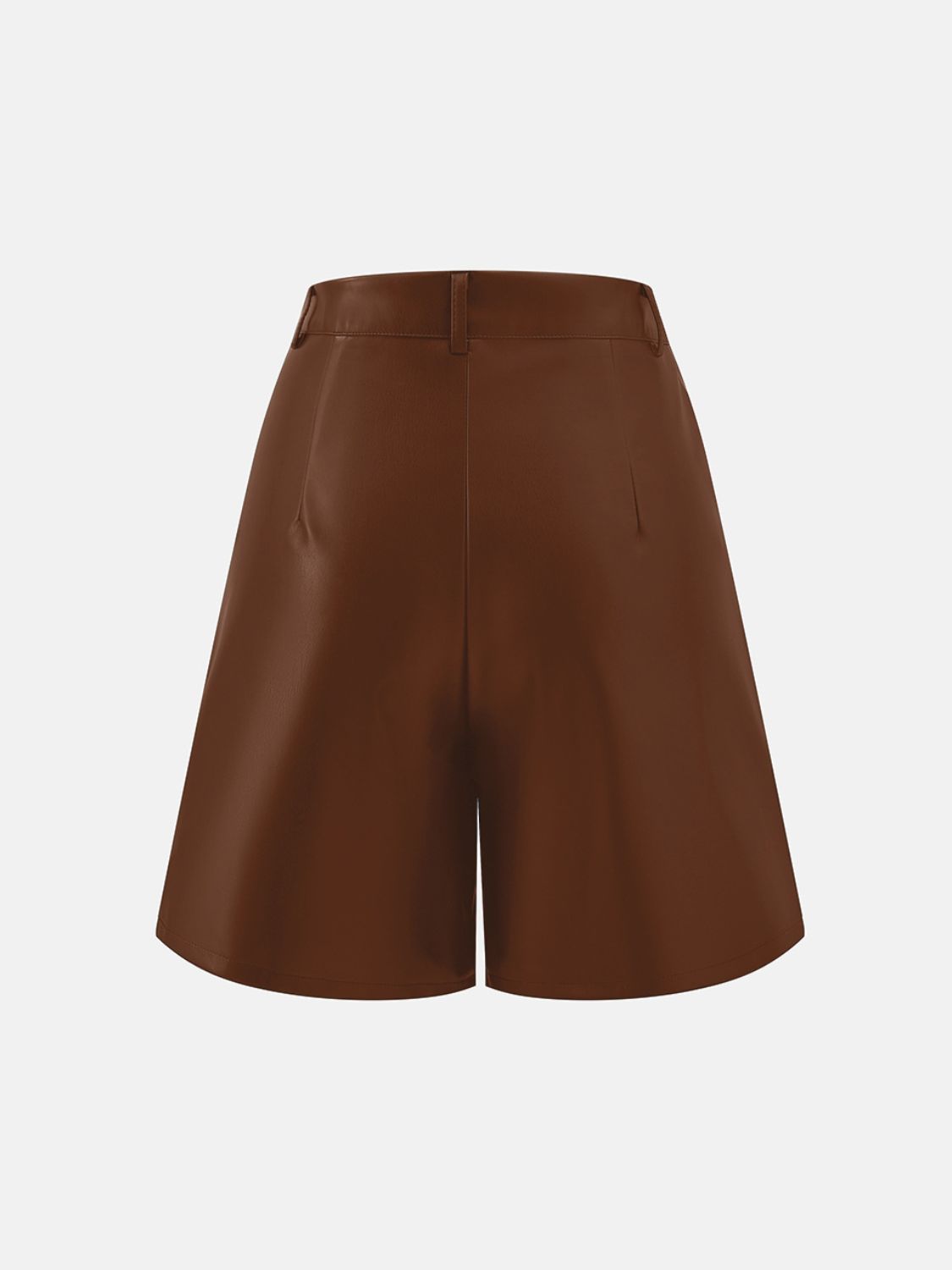 High-Rise Vegan Leather Shorts with Pockets