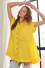 Raw Hem Collared Neck Button Down Shirt