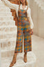 Floral Crisscross Strap Wide Leg Overalls