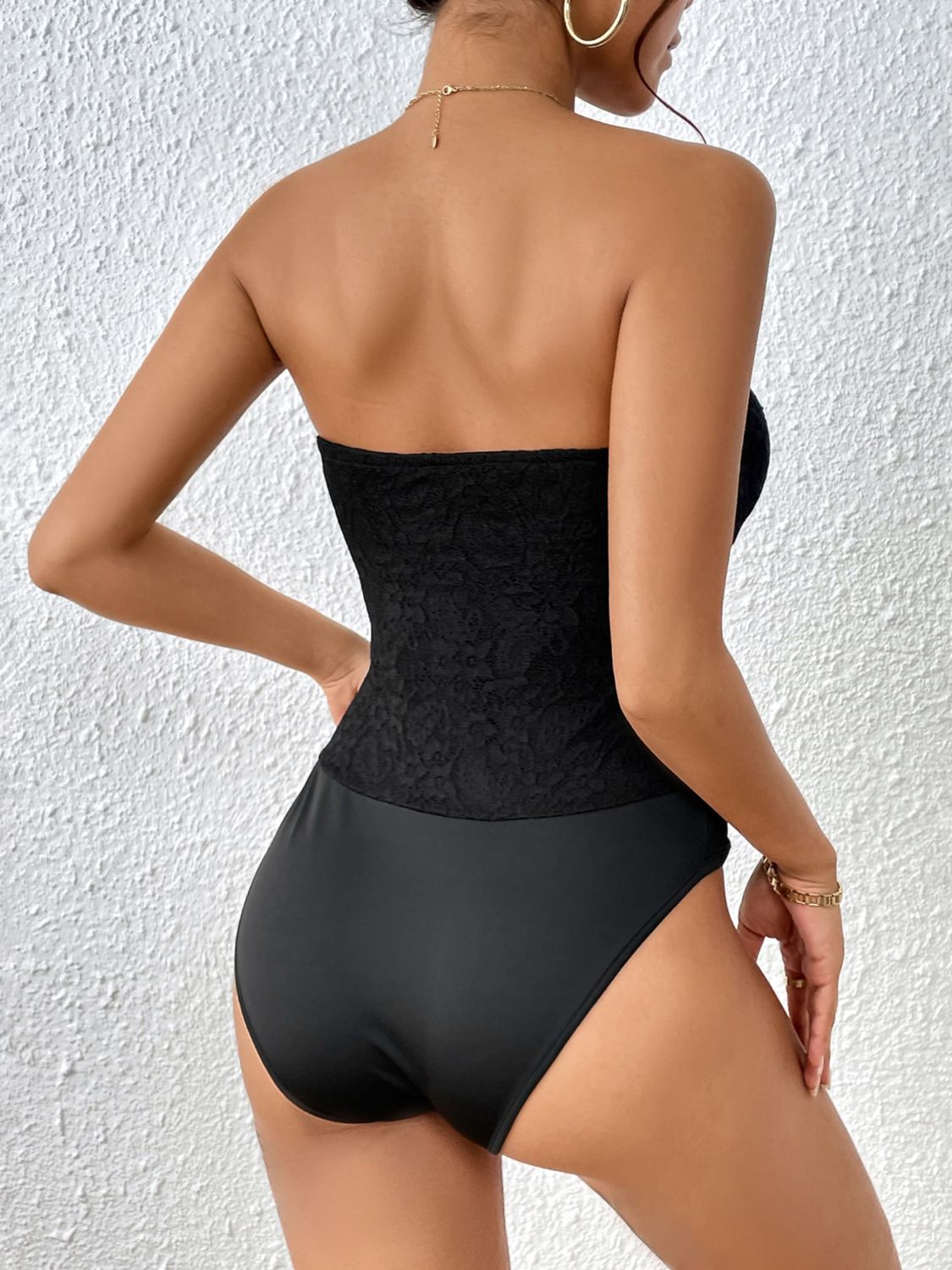 Strapless Sweetheart Neck Bodysuit - Raw Hem Crop Top