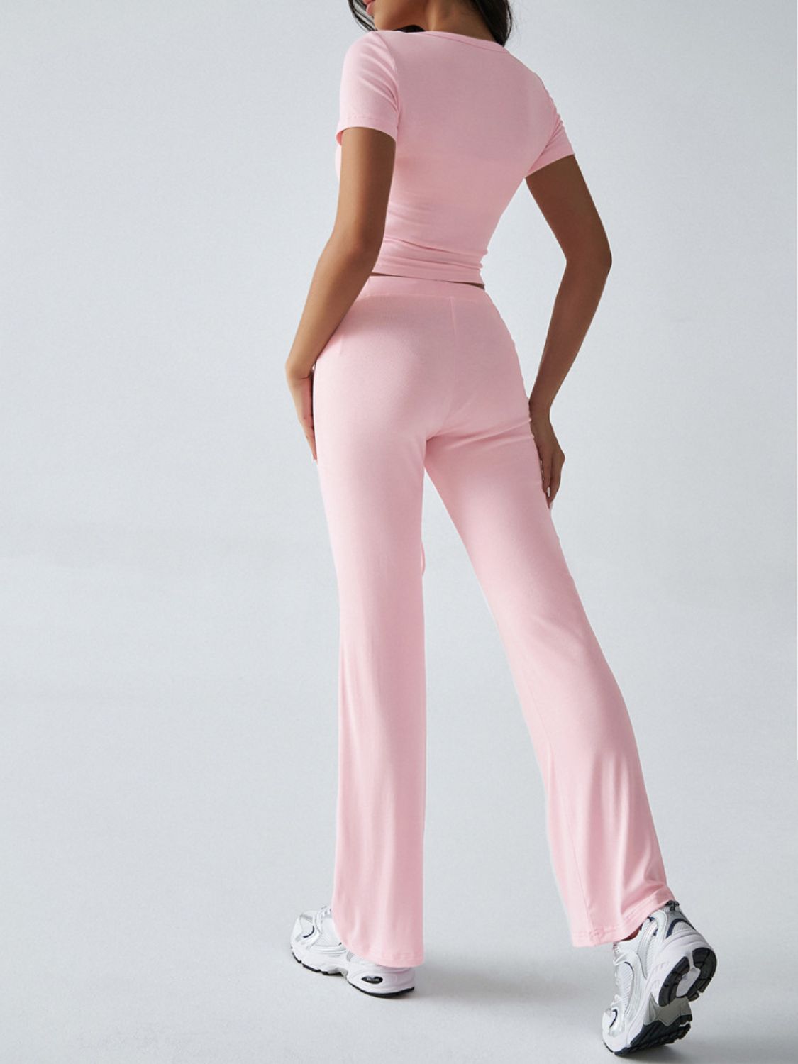 Short Sleeve Top and Drawstring Pants Set