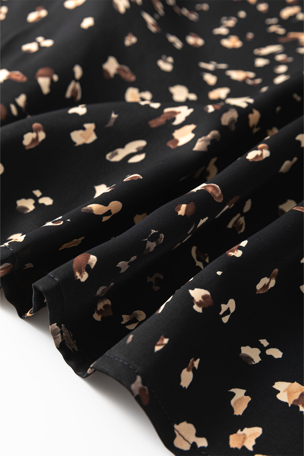 Printed Mock Neck Blouse with Balloon Sleeves