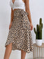 Printed Wrap Skirt with Side Slit and Tie Waist