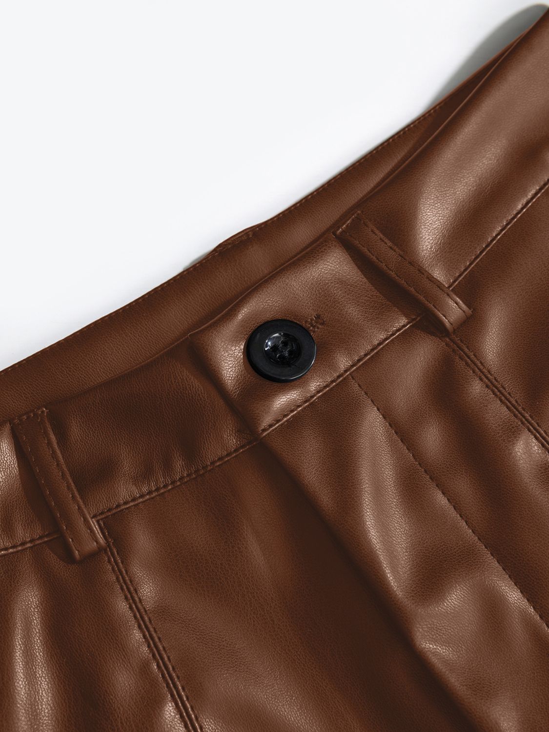 High-Rise Vegan Leather Shorts with Pockets