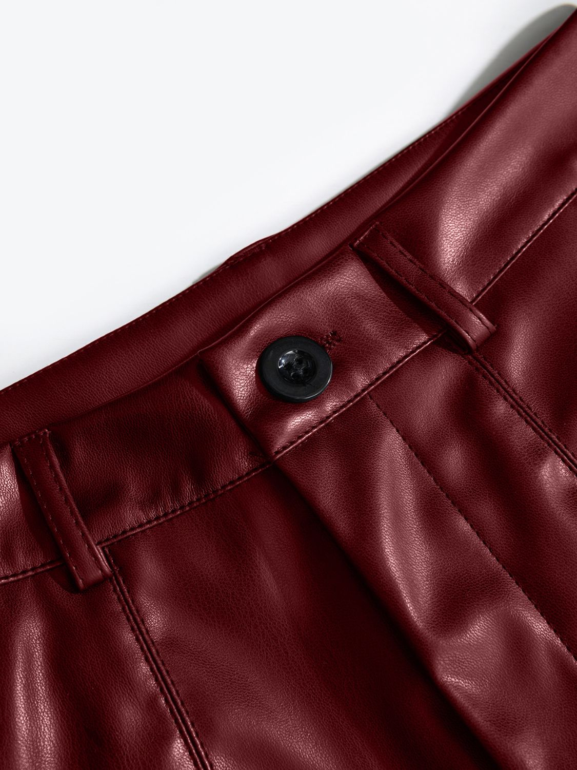 High-Rise Vegan Leather Shorts with Pockets
