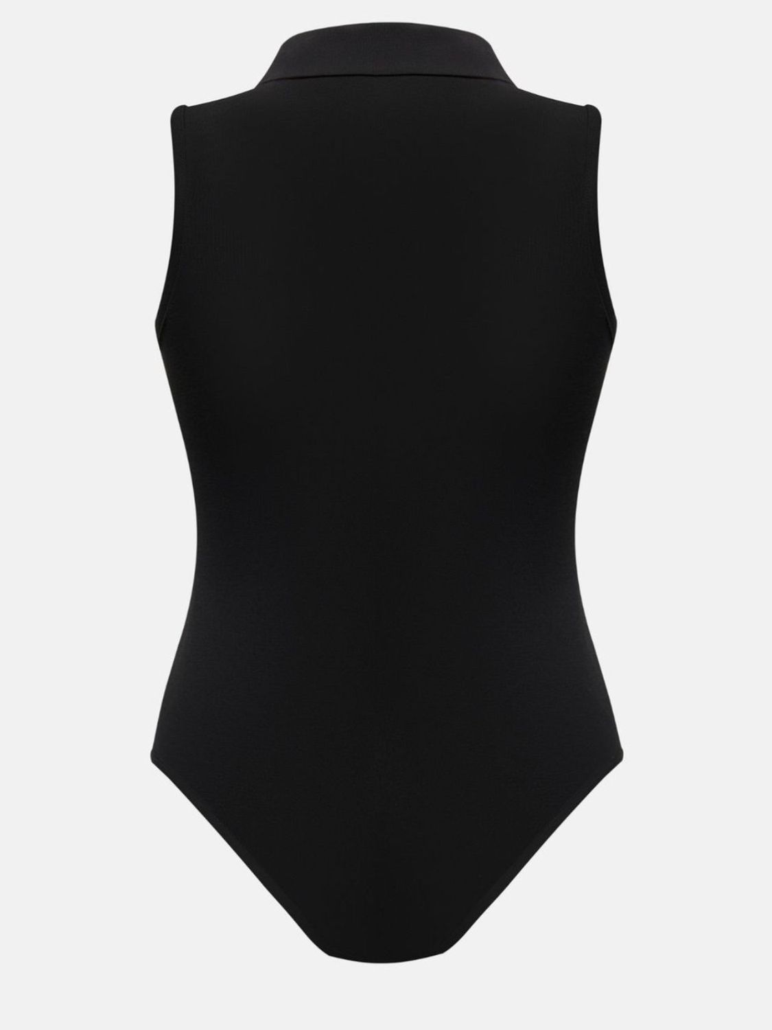 Collared Quarter Zip Sleeveless Bodysuit