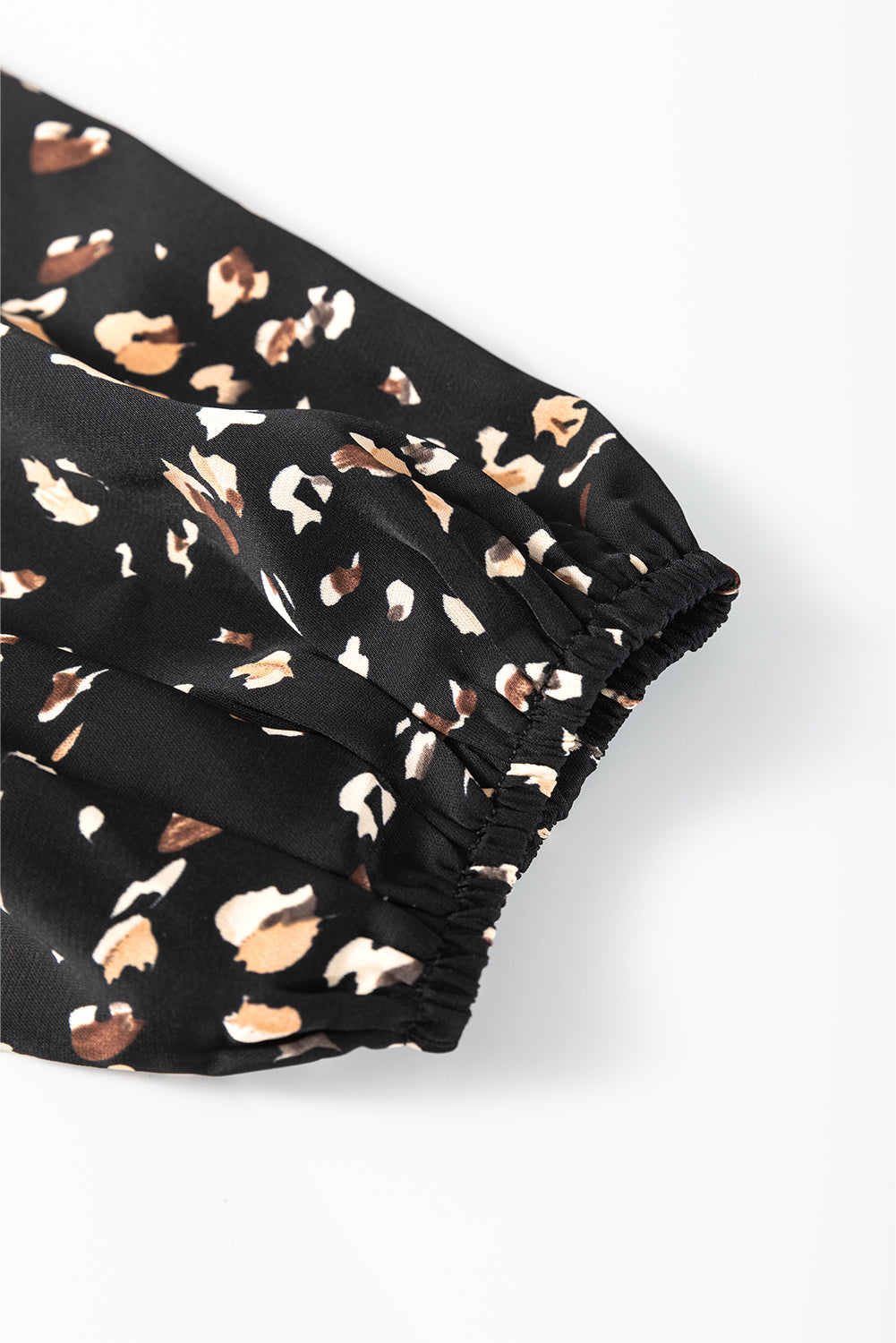 Printed Mock Neck Blouse with Balloon Sleeves