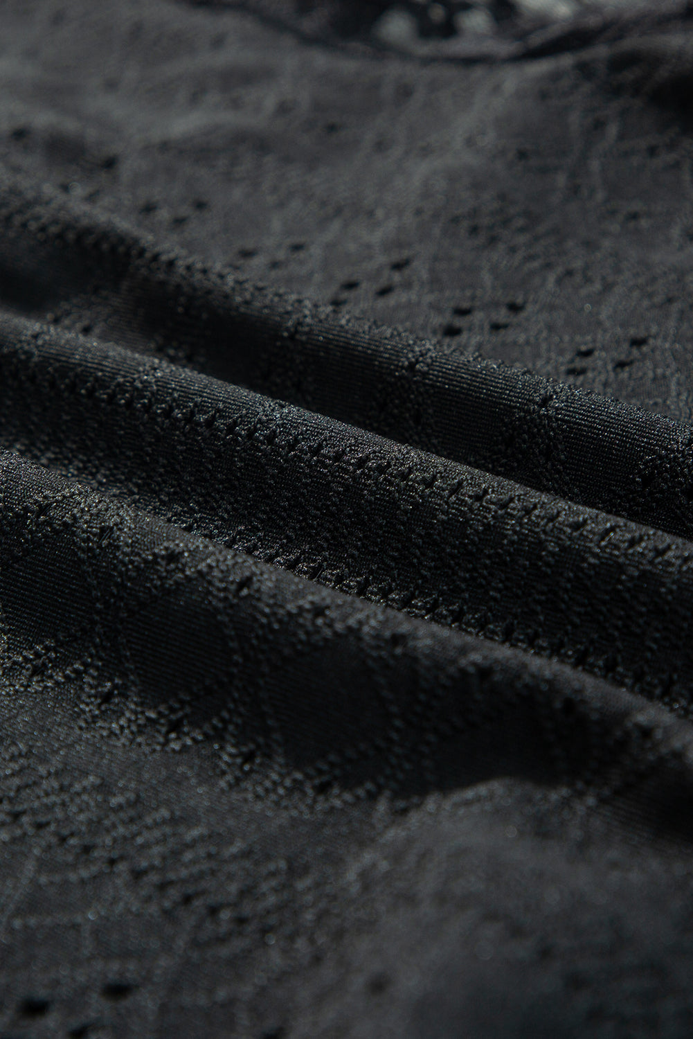 Eyelet Lace Long Sleeve Bodysuit - Semi-Sheer & Flirty