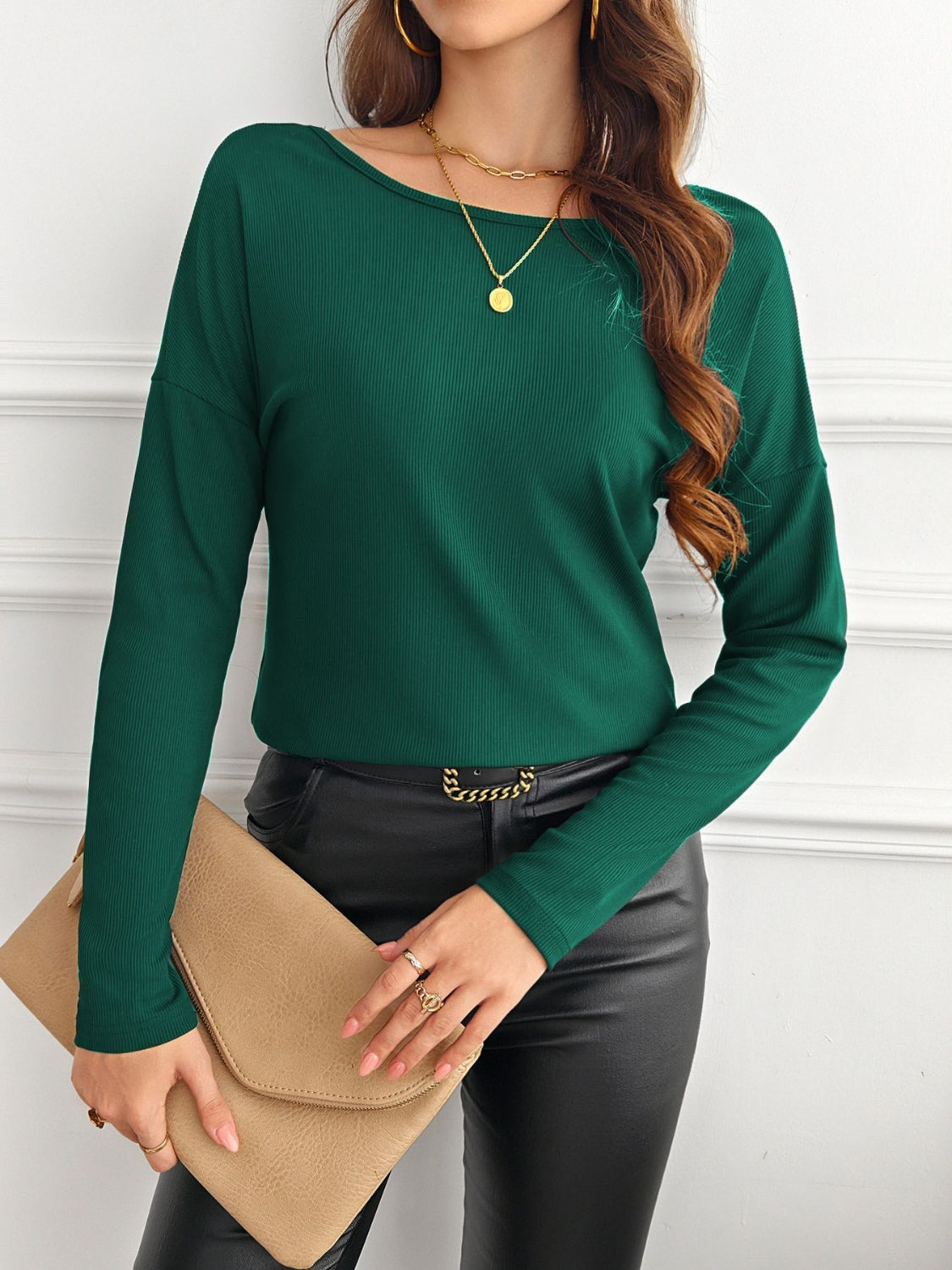 Long Sleeve Tee with Butterfly Back Lace Detail