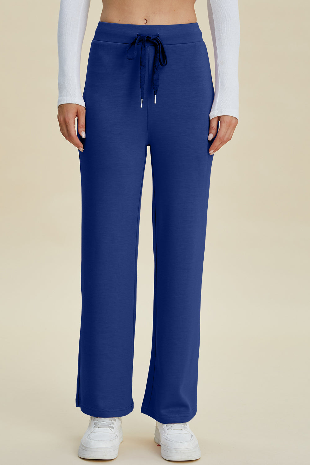 Full Size Air Scuba Drawstring Wide Leg Pants