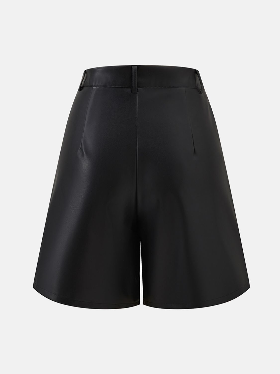 High-Rise Vegan Leather Shorts with Pockets
