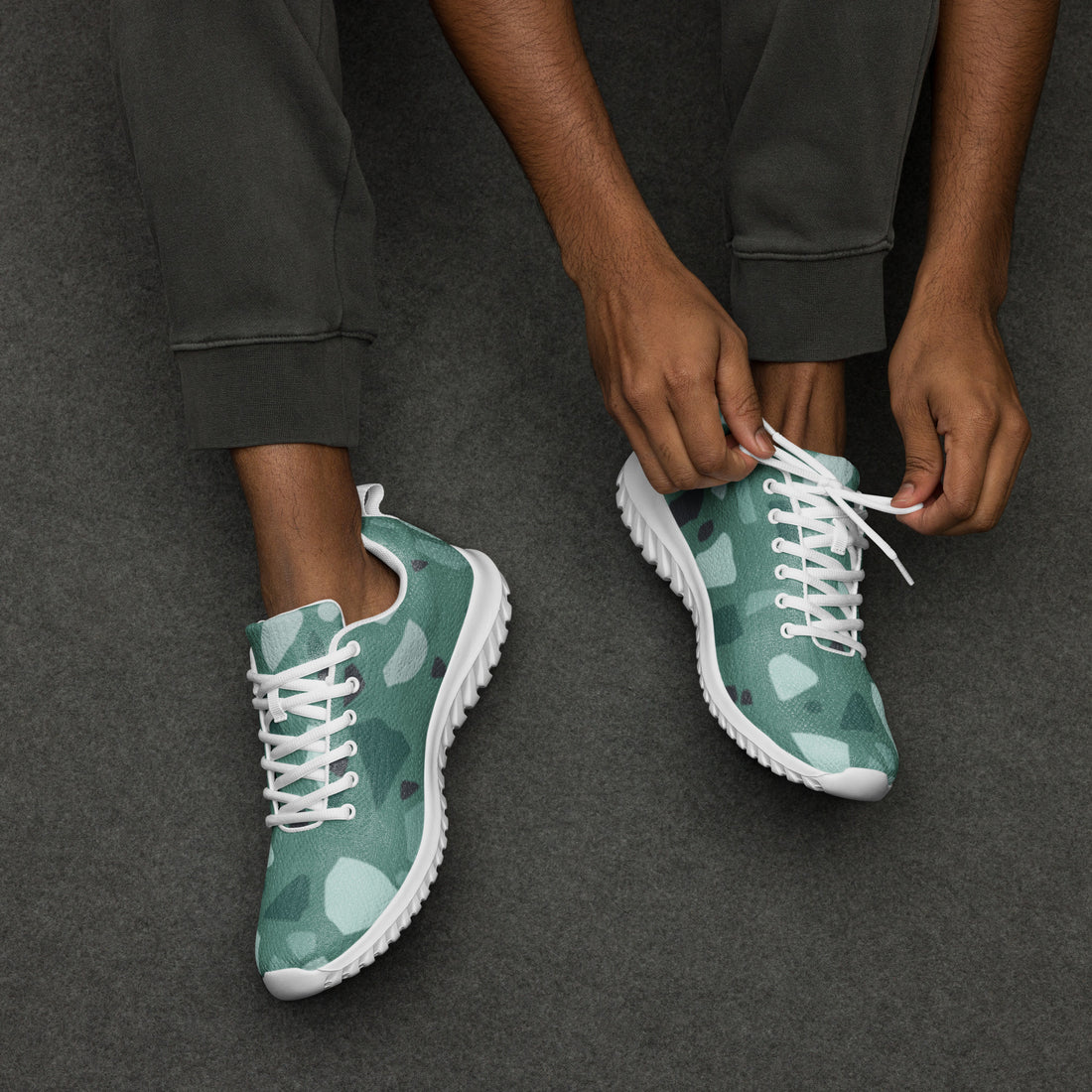 Men’s Green Print Athletic Shoes