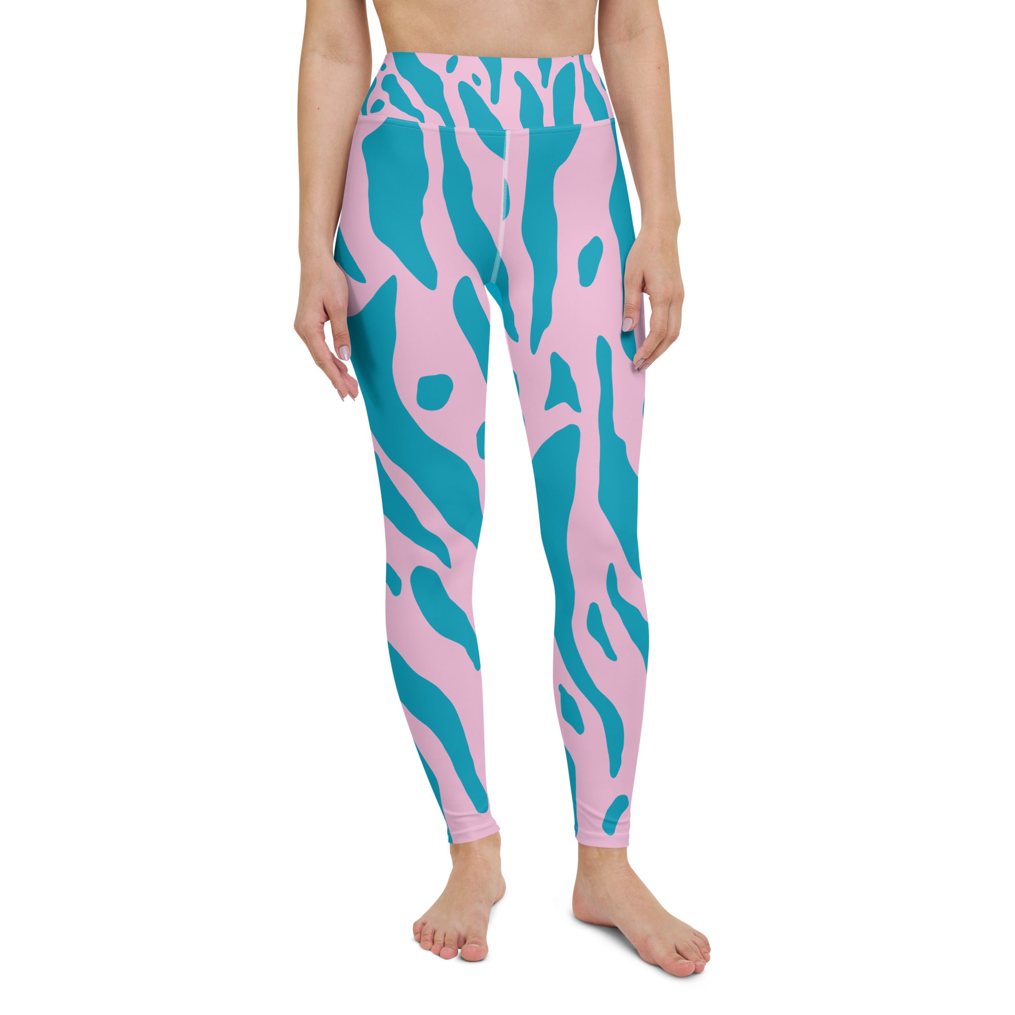 Pink & Blue Leopard Print Leggings