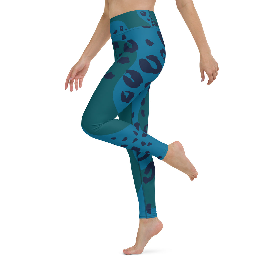 Teal Abstract High Waisted Leggings