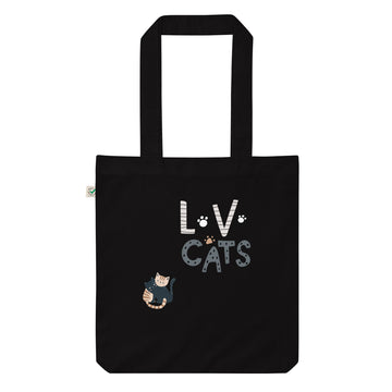 Love Cats Graphic Tote Bag