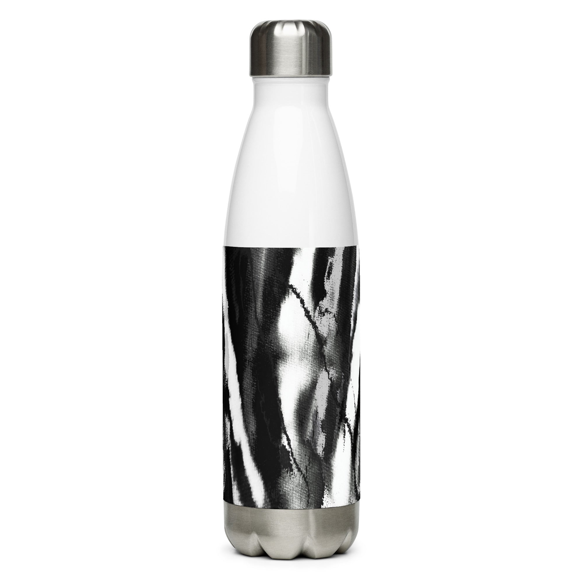 Black Print Stainless Steel Water Bottle