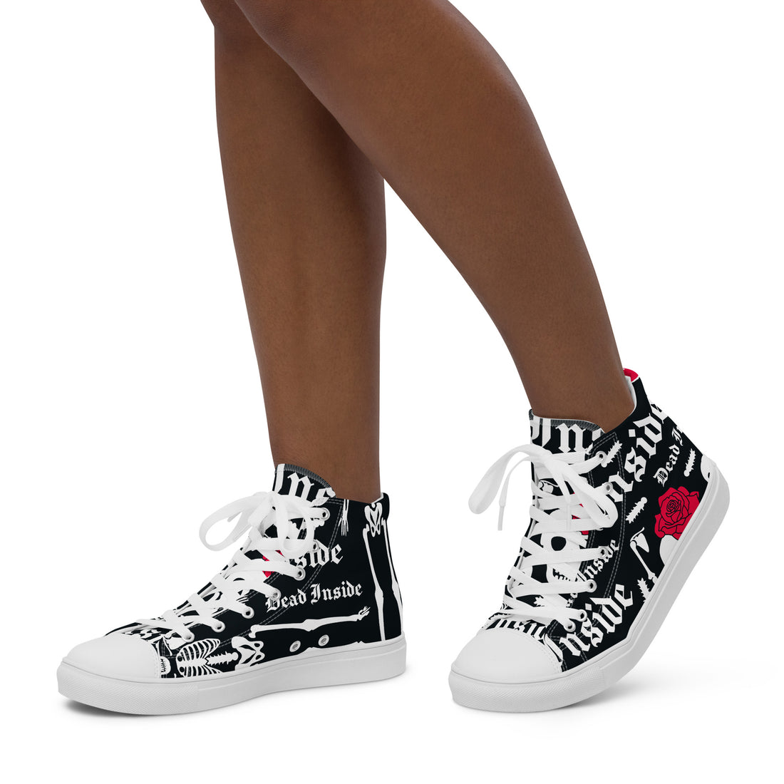 Skulls and Roses High Top Canvas Shoes