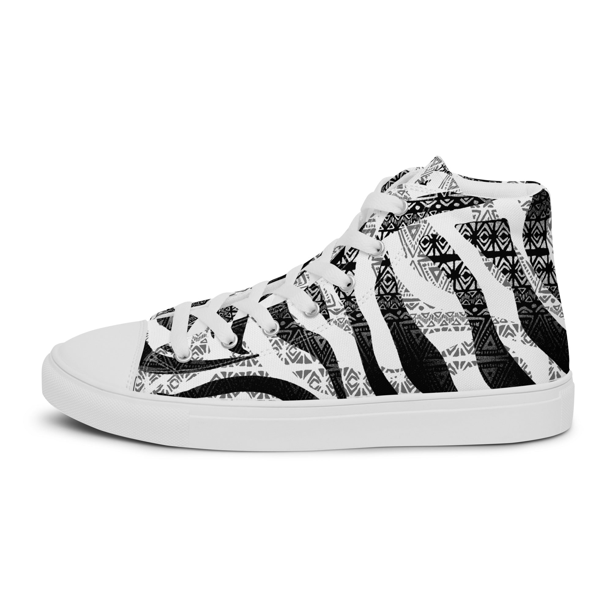 Zebra Print High Top Canvas Shoes