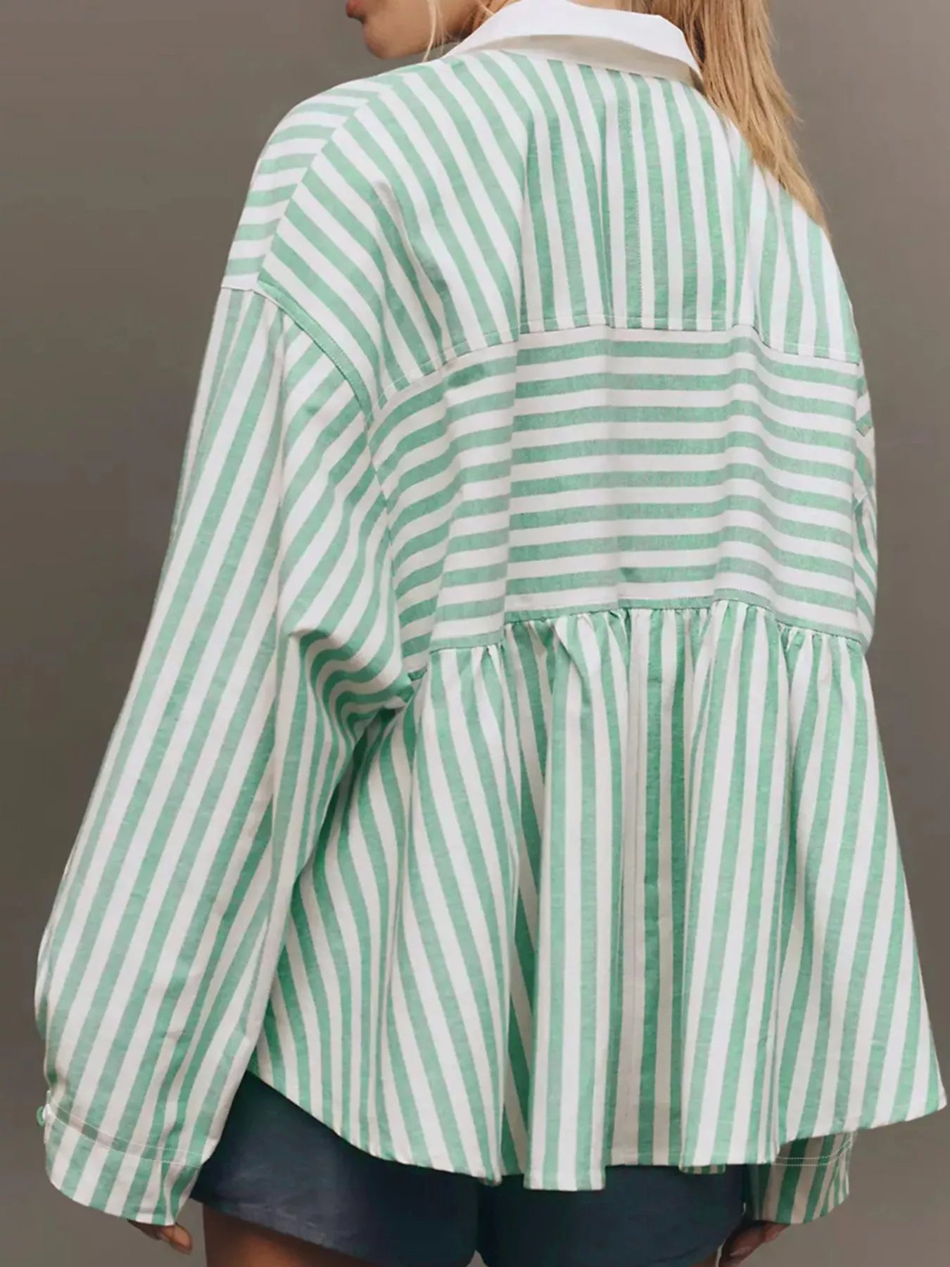 Stripe Half Zip Long Sleeve Swing Top Secondary image