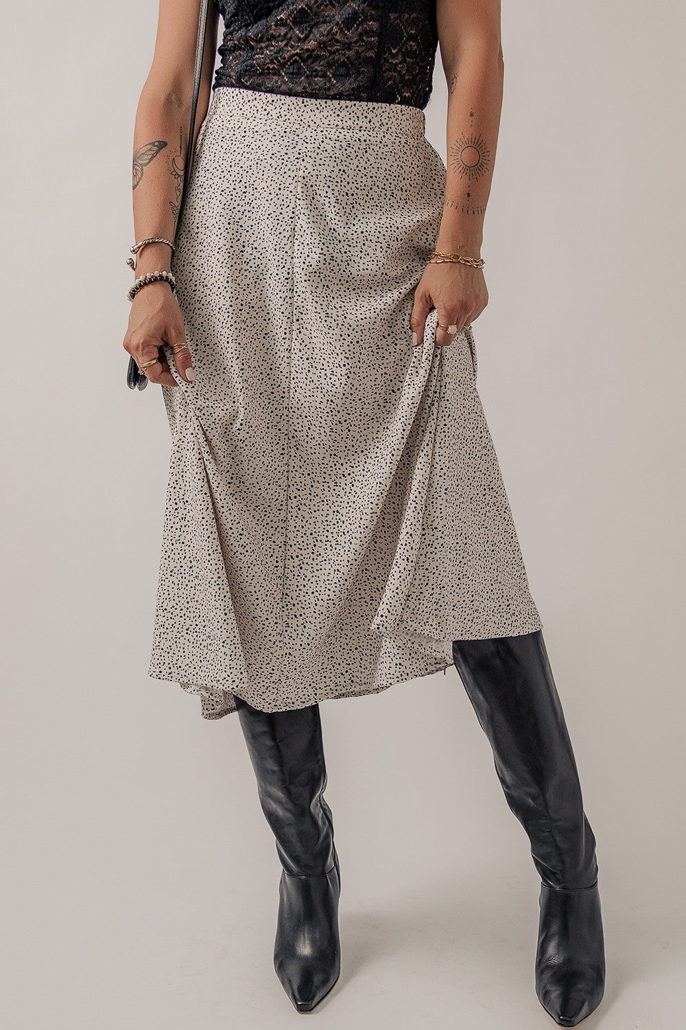 Speckle High Waist Midi Skirt Main image