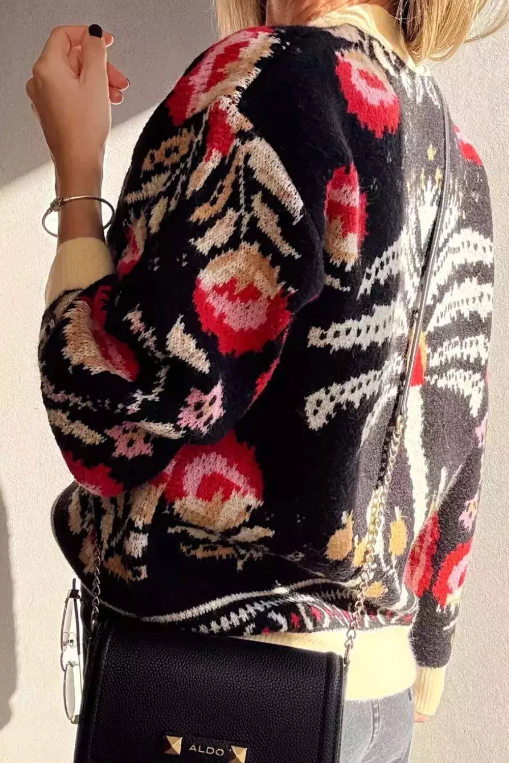 V-Neck Button Down Cardigan - Lightweight & Stretchy Secondary image