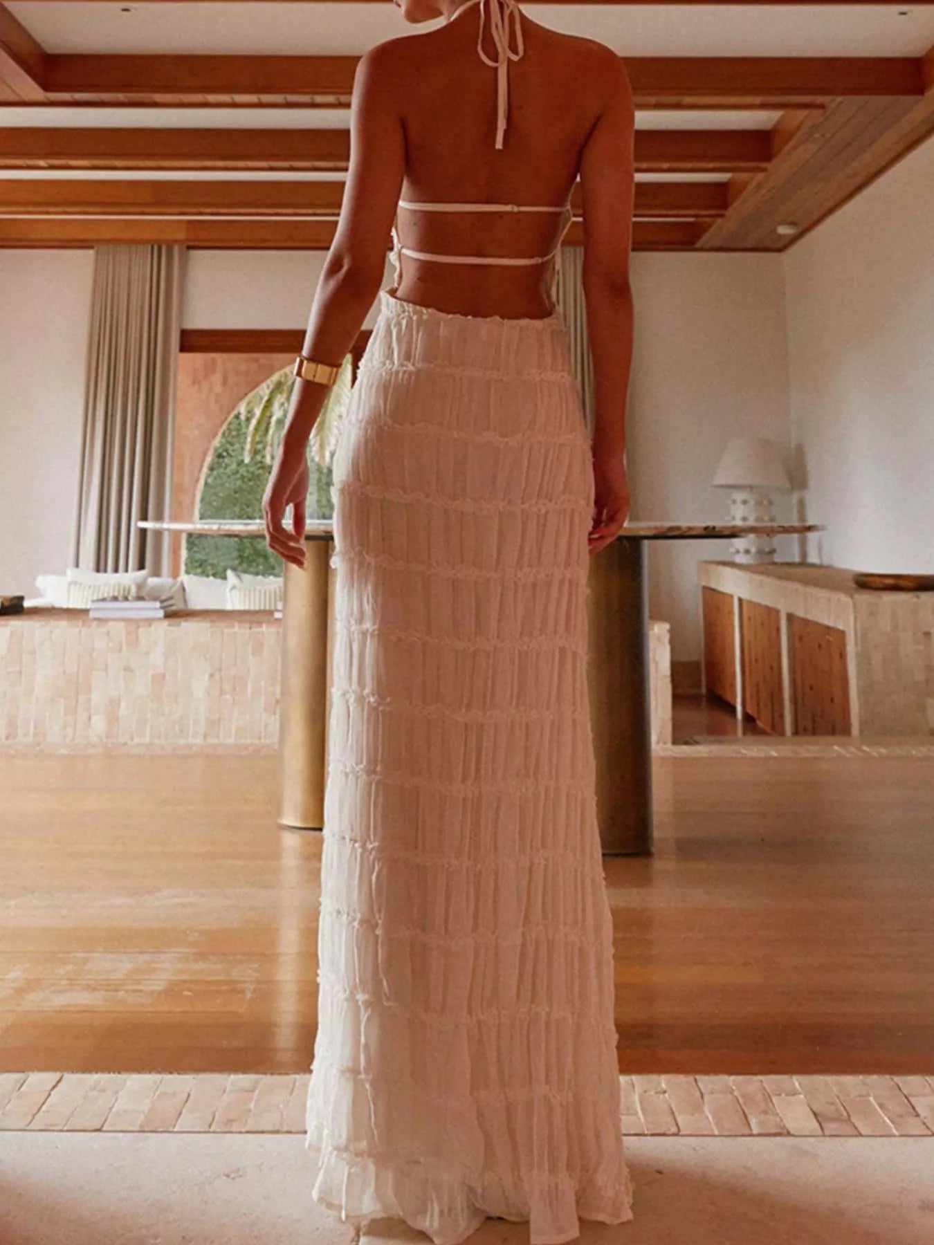 Ruched Halter Neck Maxi Dress Secondary image
