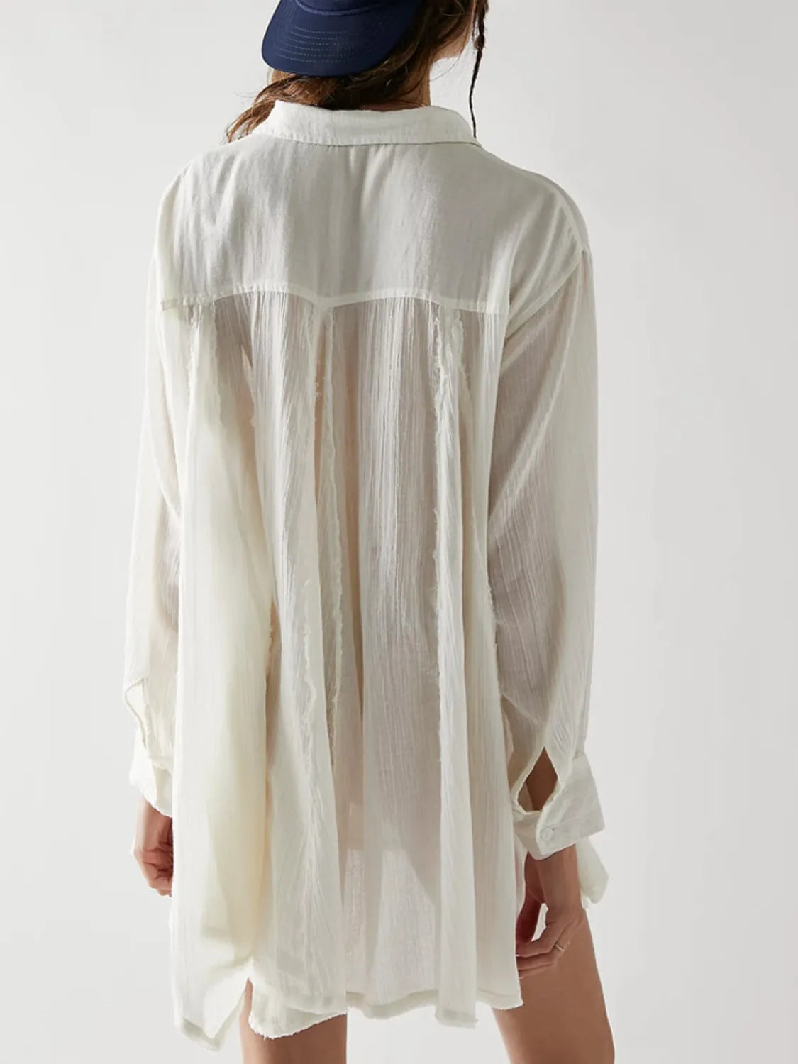 Textured Button-Down Shirt Dress Secondary image