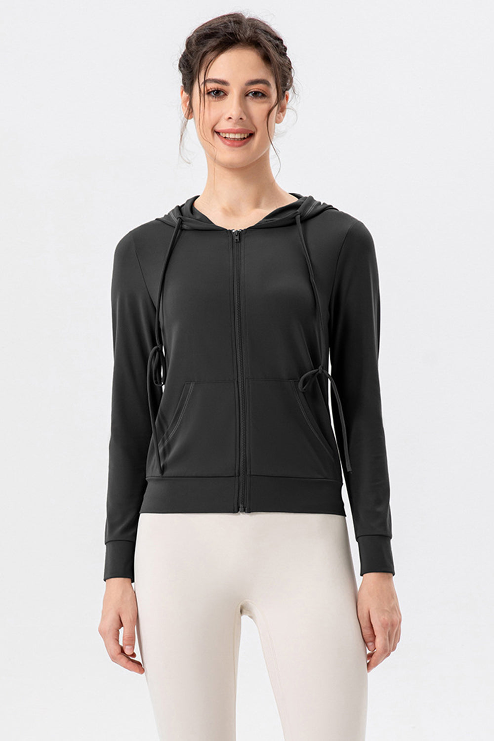 Drawstring Zip Up Hooded Active Outerwear Main image
