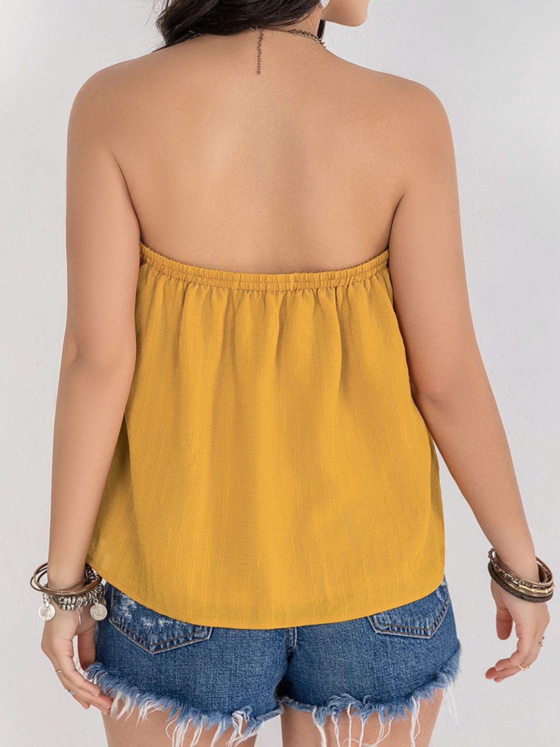 Embroidered Tube Sleeveless Top Secondary image