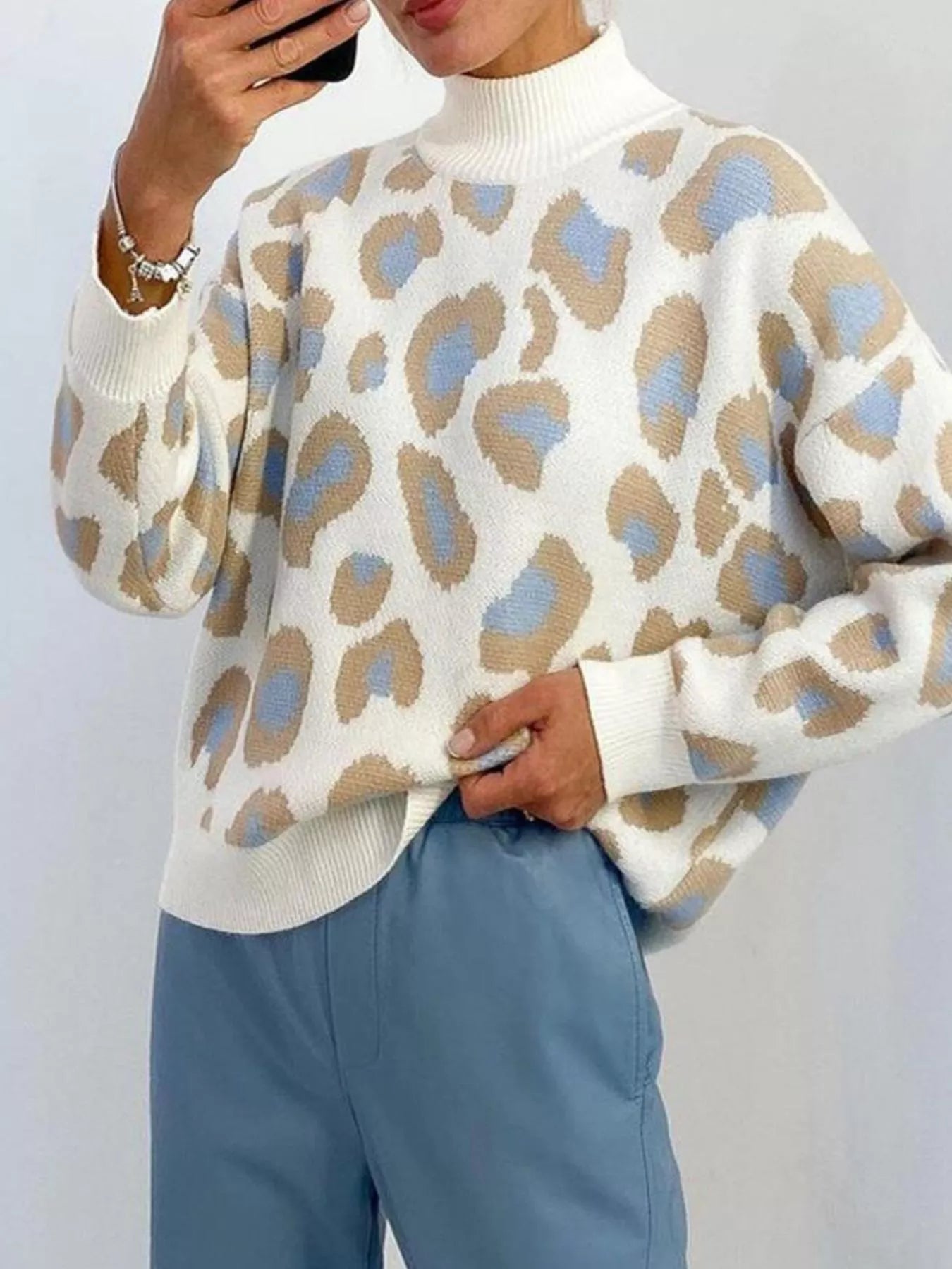 Leopard High Neck Sweater Secondary image