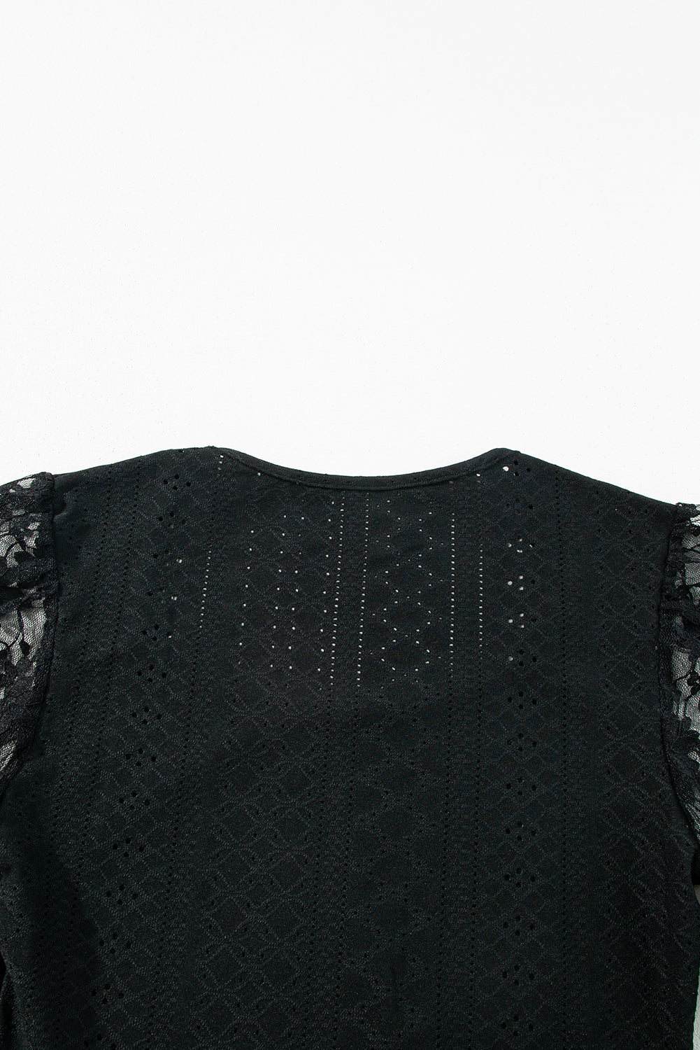 Eyelet Lace Long Sleeve Bodysuit - Semi-Sheer & Flirty