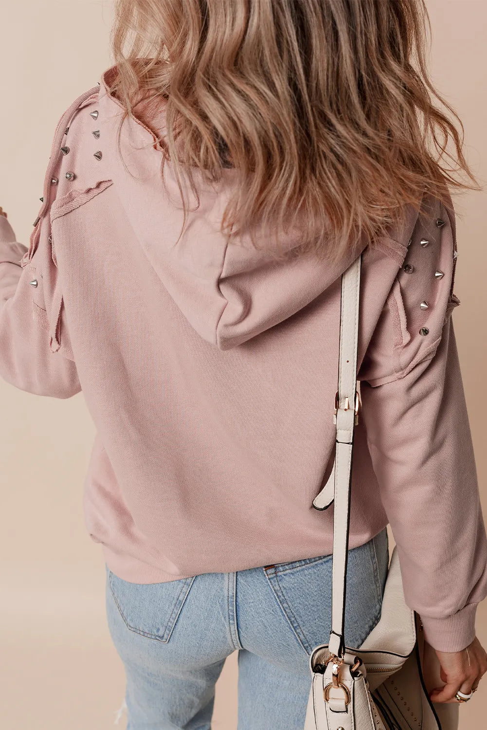 Rivet Drawstring Long Sleeve Hoodie Secondary image