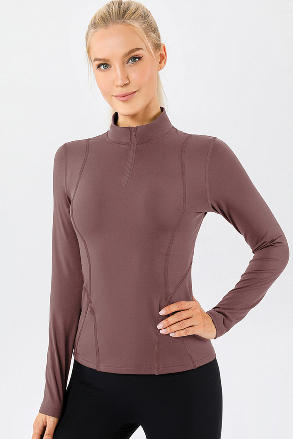 Mock Neck Quarter Zip Active T-Shirt Main image