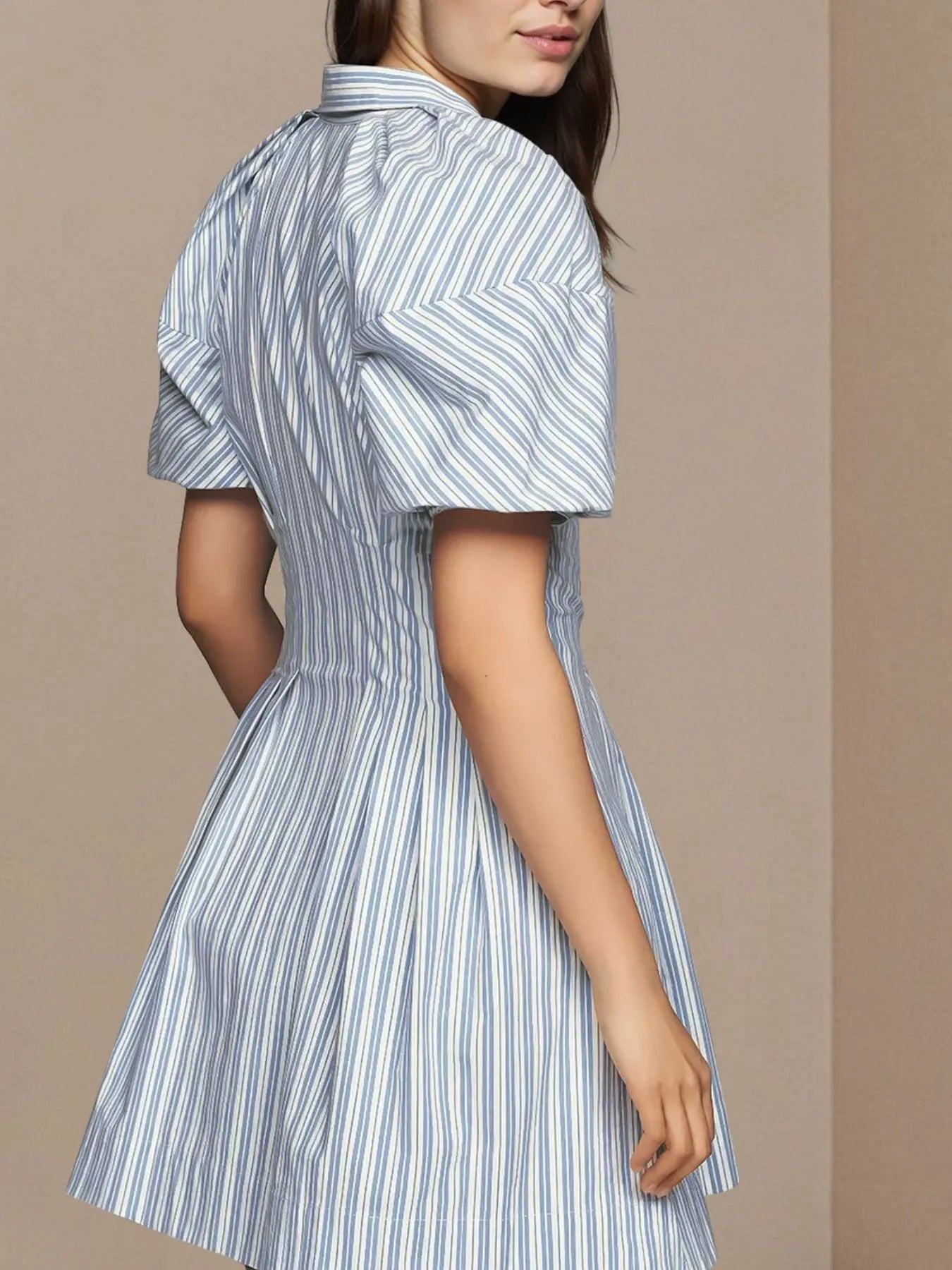 Striped Button Front Shirt Dress Secondary image