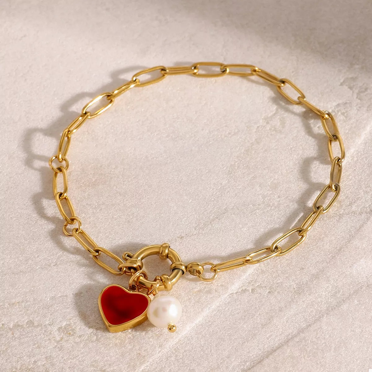 Gold Plated Heart Charm Bracelet Secondary image