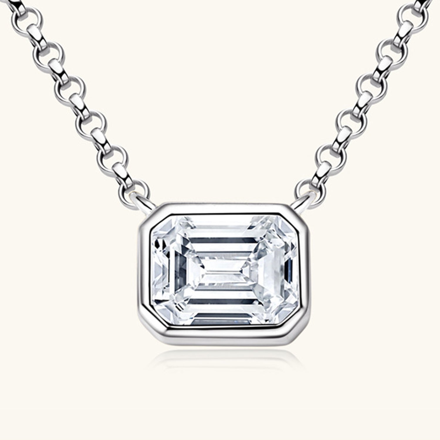 Moissanite 925 Sterling Silver Pendant Necklace