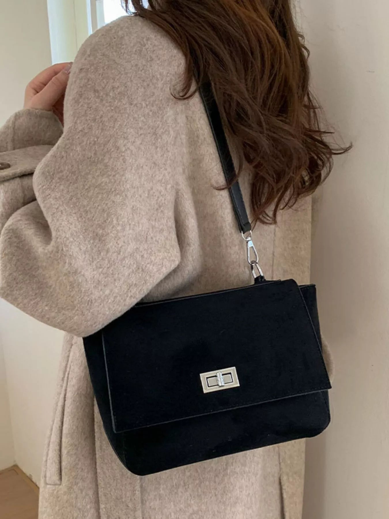 Suede Flap Crossbody Bag Secondary image