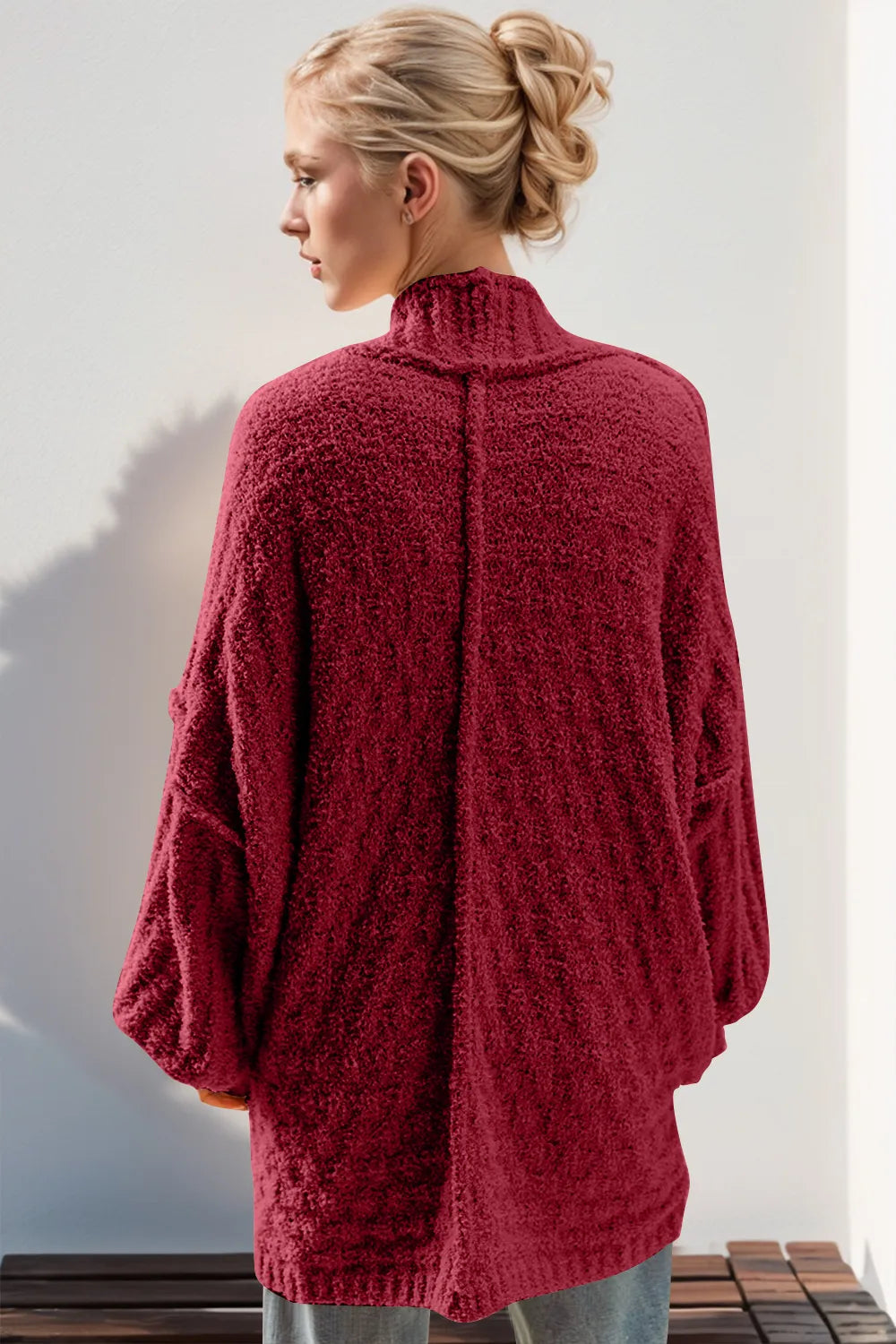 Oversized Long Line Cardigan - Open Front Long Sleeve Secondary image