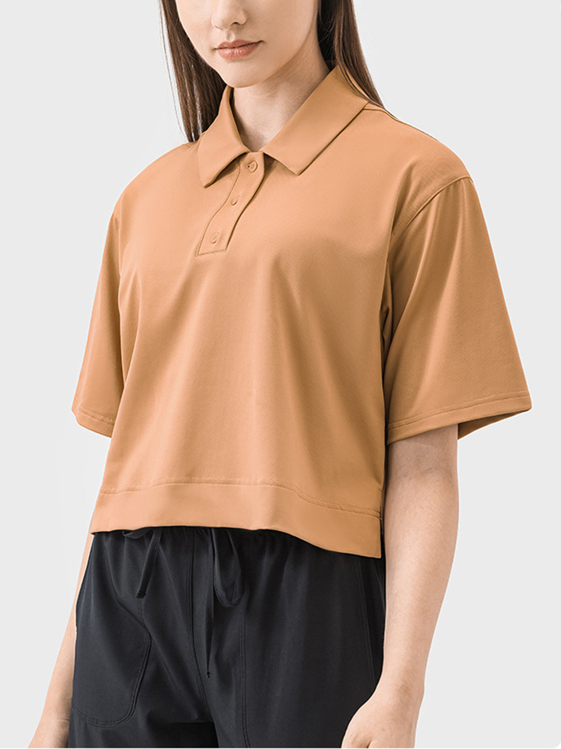 Half Button Short Sleeve Active T-Shirt Main image
