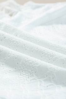 Eyelet Lace Long Sleeve Bodysuit - Semi-Sheer & Flirty