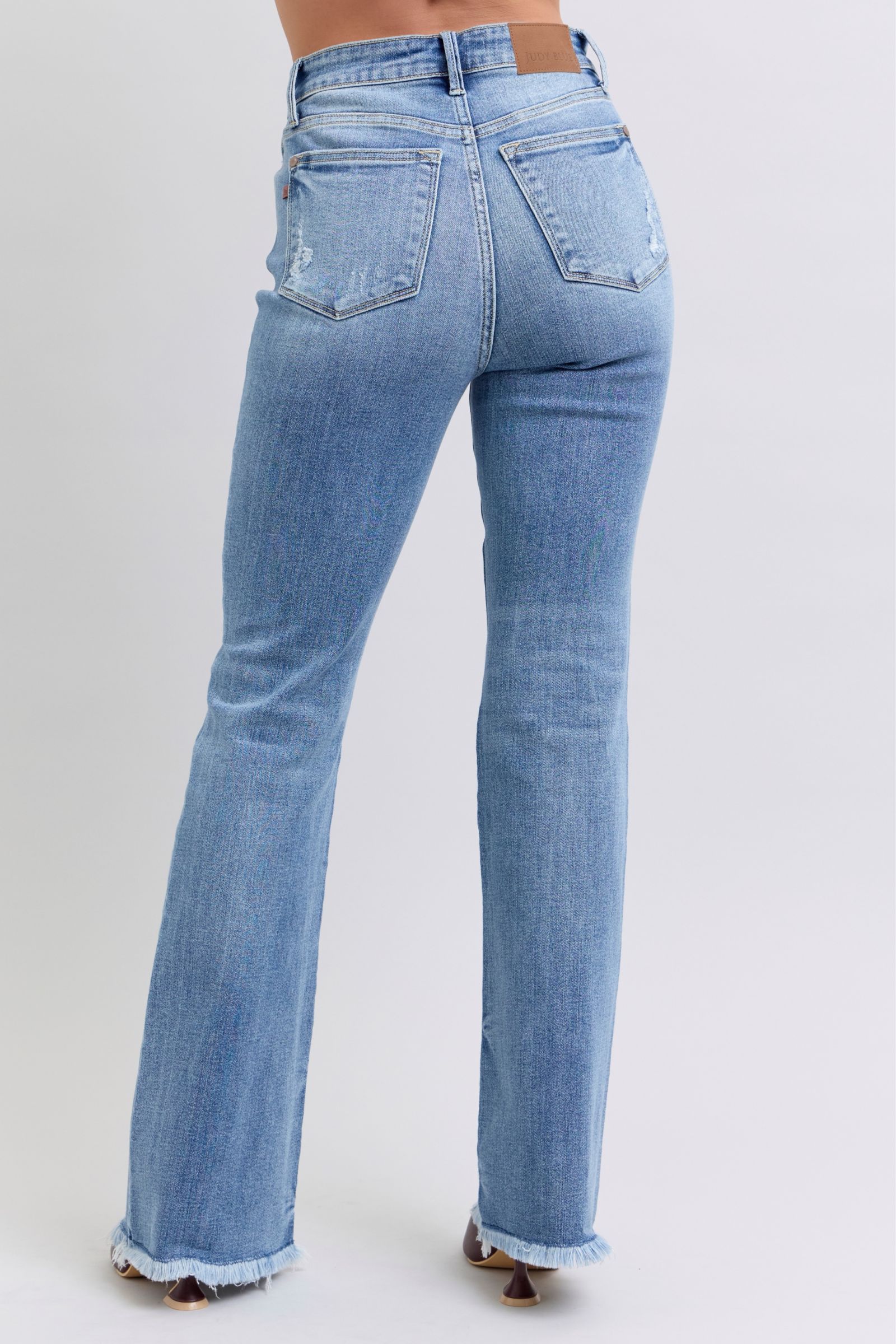 Raw Hem High Rise Bootcut Jeans Secondary image