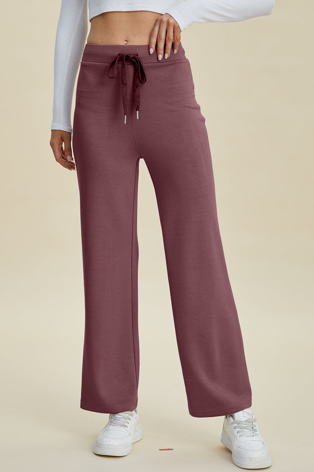 Full Size Air Scuba Drawstring Wide Leg Pants