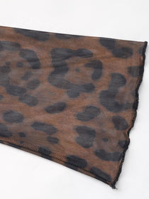 Leopard Print Lace Bodysuit with V-Neck