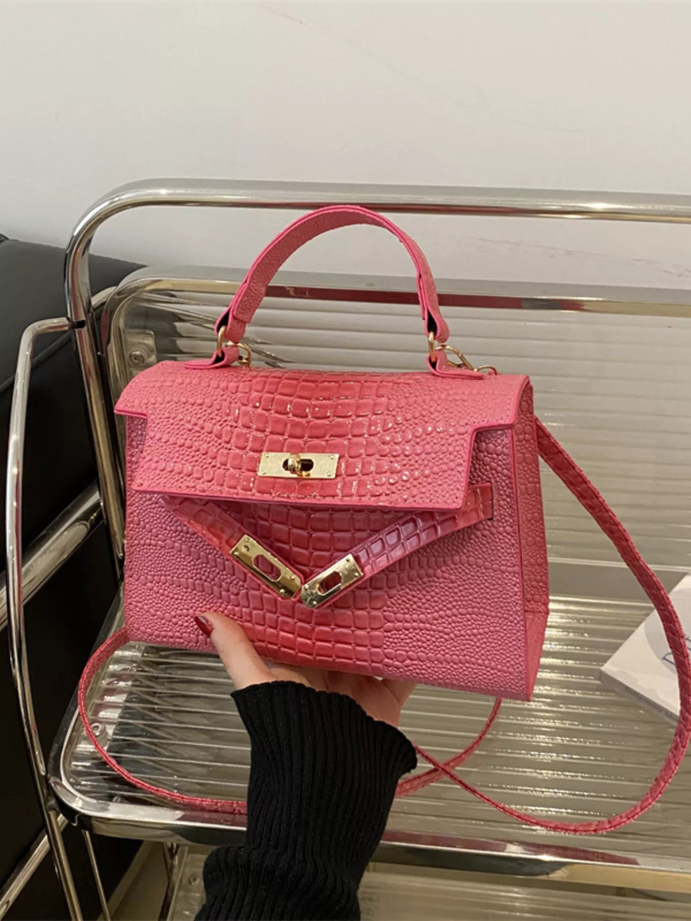 Embossed Flap Crossbody Bag Secondary image