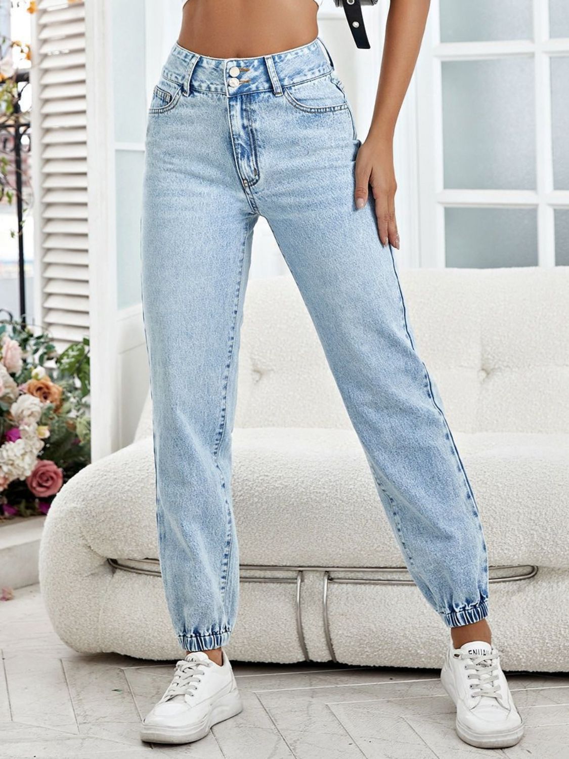 High Waist Jeans with Pockets Main image