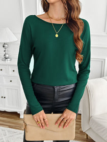 Long Sleeve Tee with Butterfly Back Lace Detail